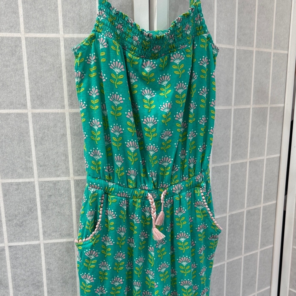 Boden Girls Floral Green Sleeveless Jumpsuit Size 9-10Y